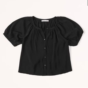 Button-Through Puff Sleeve Top